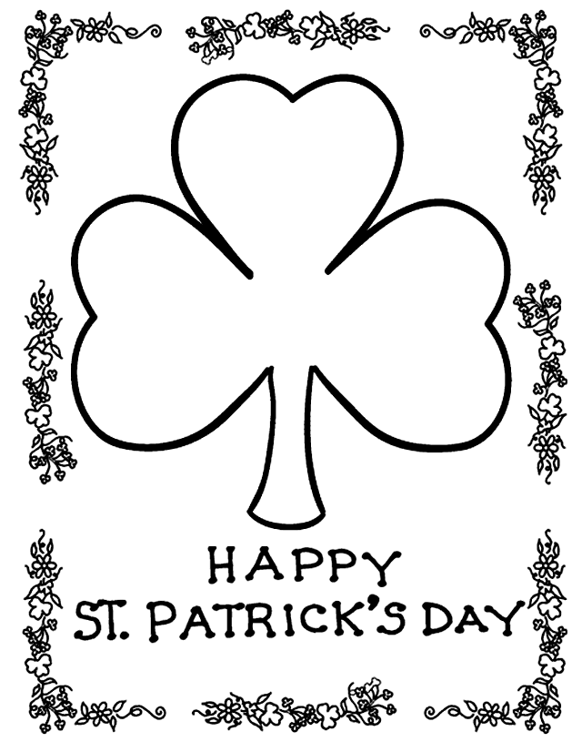 St Patricks Day Coloring Pages Holiday Happy St