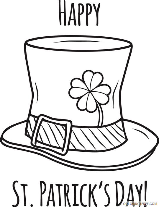 St Patricks Day Coloring Pages Holiday Leprechaun Hat St Patricks Day Printable 2021 0874 Coloring4free