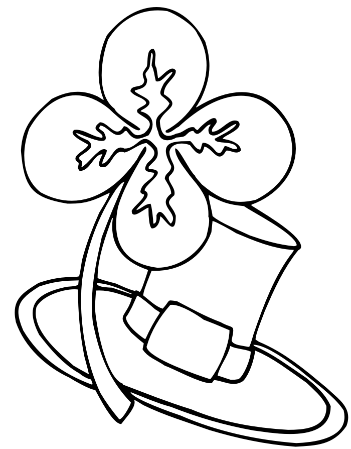 St Patricks Day Coloring Pages Holiday Shamrock and Hat St Patricks Day Printable 2021 0879 Coloring4free