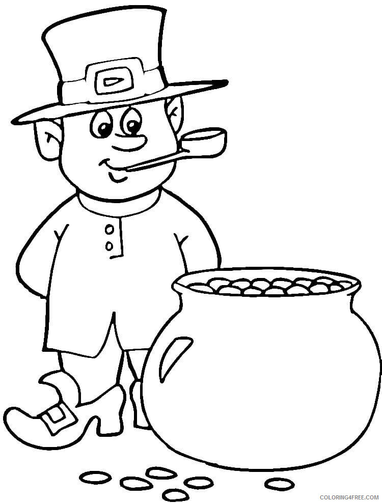 St Patricks Day Coloring Pages Holiday St Patricks Day Leprechaun Gold Printable 2021 0897 Coloring4free