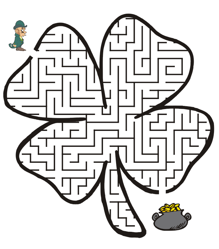 St Patricks Day Coloring Pages Holiday St Patricks Day Shamrock Maze Printable 2021 0899 Coloring4free
