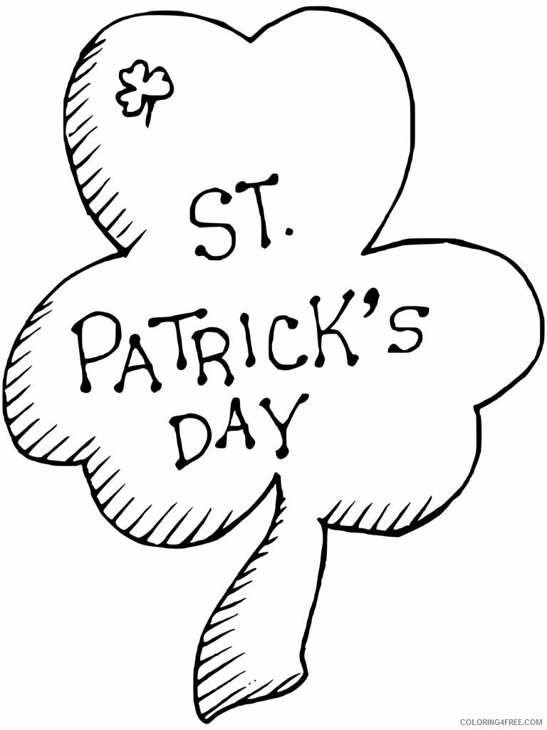 St Patricks Day Coloring Pages Holiday St Patricks Day Shamrock Printable 2021 0900 Coloring4free