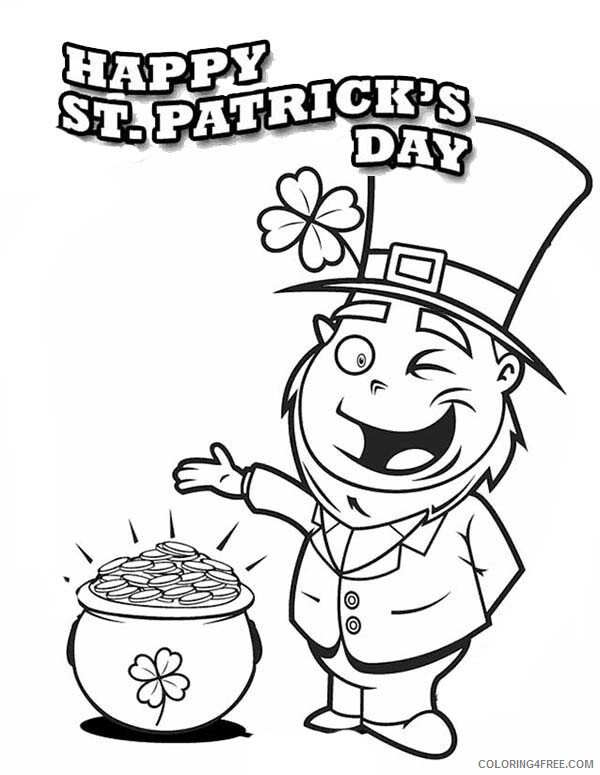 St Patricks Day Coloring Pages Holiday St Patricks Pot of Gold Printable 2021 0904 Coloring4free