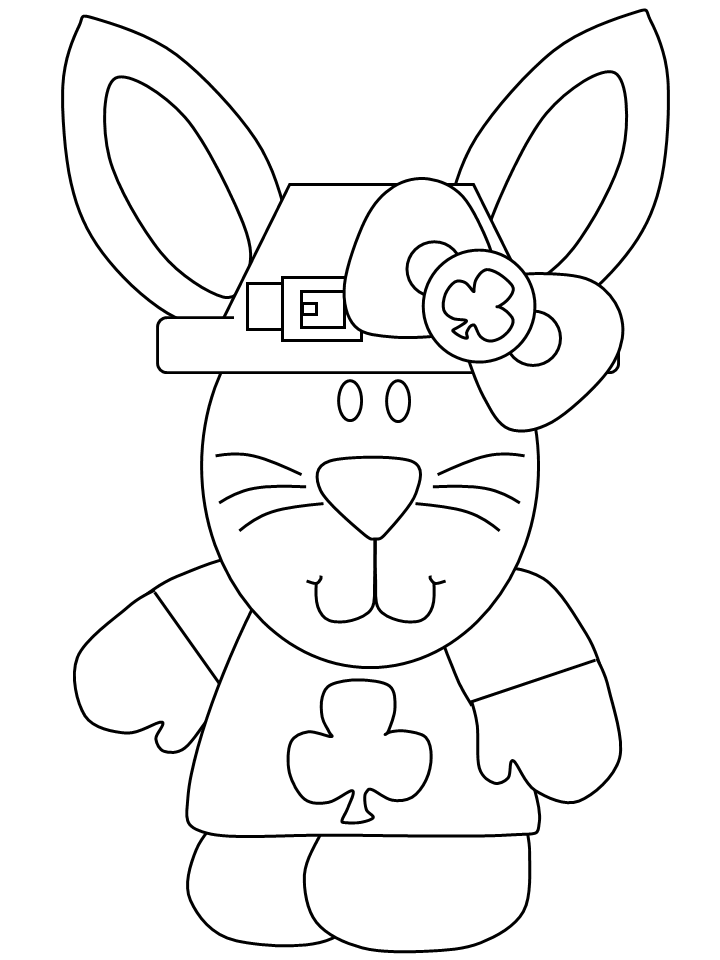 St Patricks Day Coloring Pages Holiday bunny Printable 2021 0863 Coloring4free