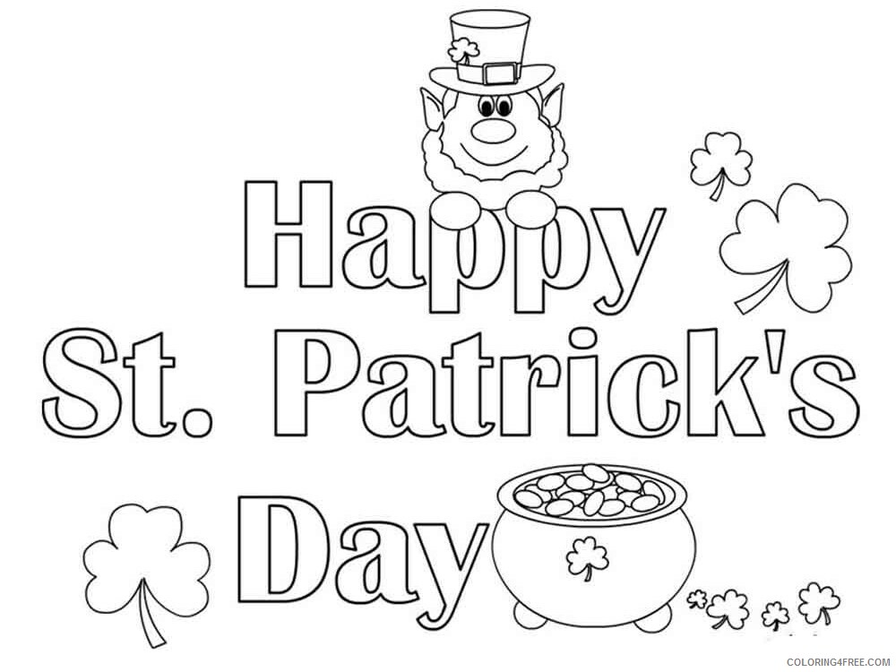 St Patricks Day Coloring Pages Holiday st patricks day 5 Printable 2021 0891 Coloring4free