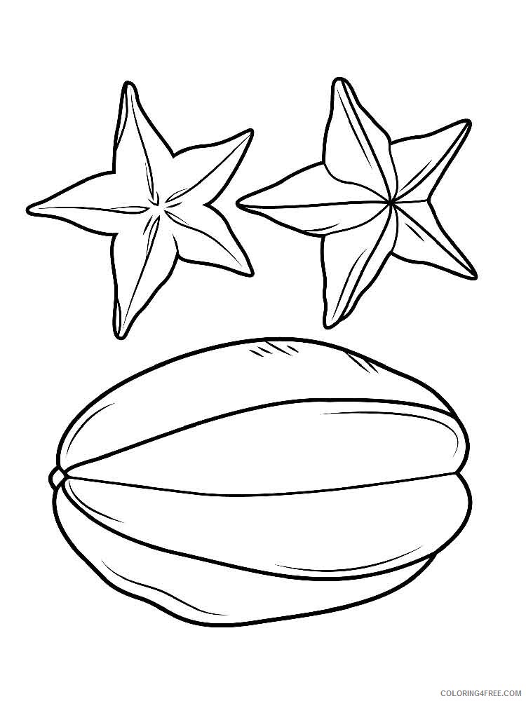 Star Fruit Coloring Pages Fruits Food Star fruits 6 Printable 2021 401 Coloring4free