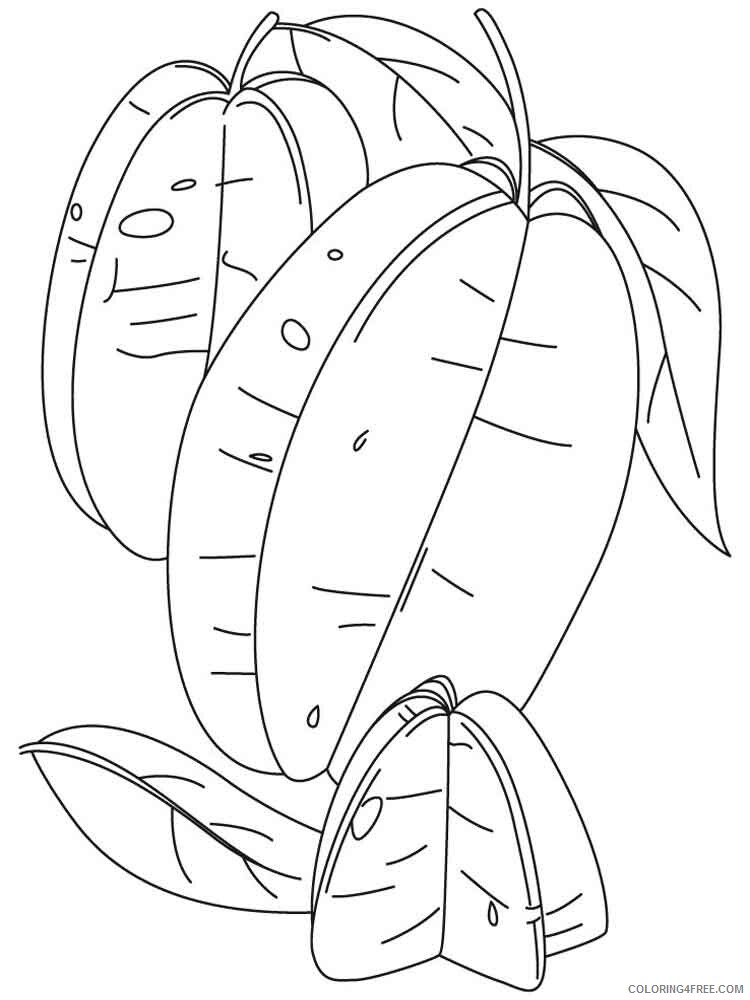 Star Fruit Coloring Pages Fruits Food Star fruits 8 Printable 2021 403 Coloring4free