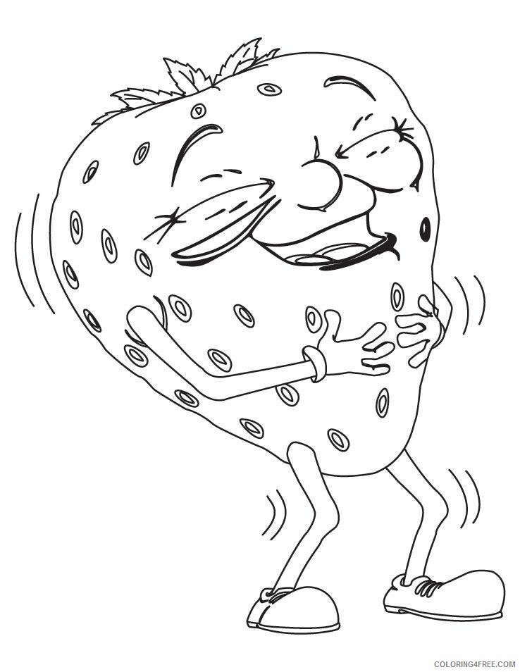 Strawberry Coloring Pages Fruits Food Funny Strawberry Printable 2021 407 Coloring4free