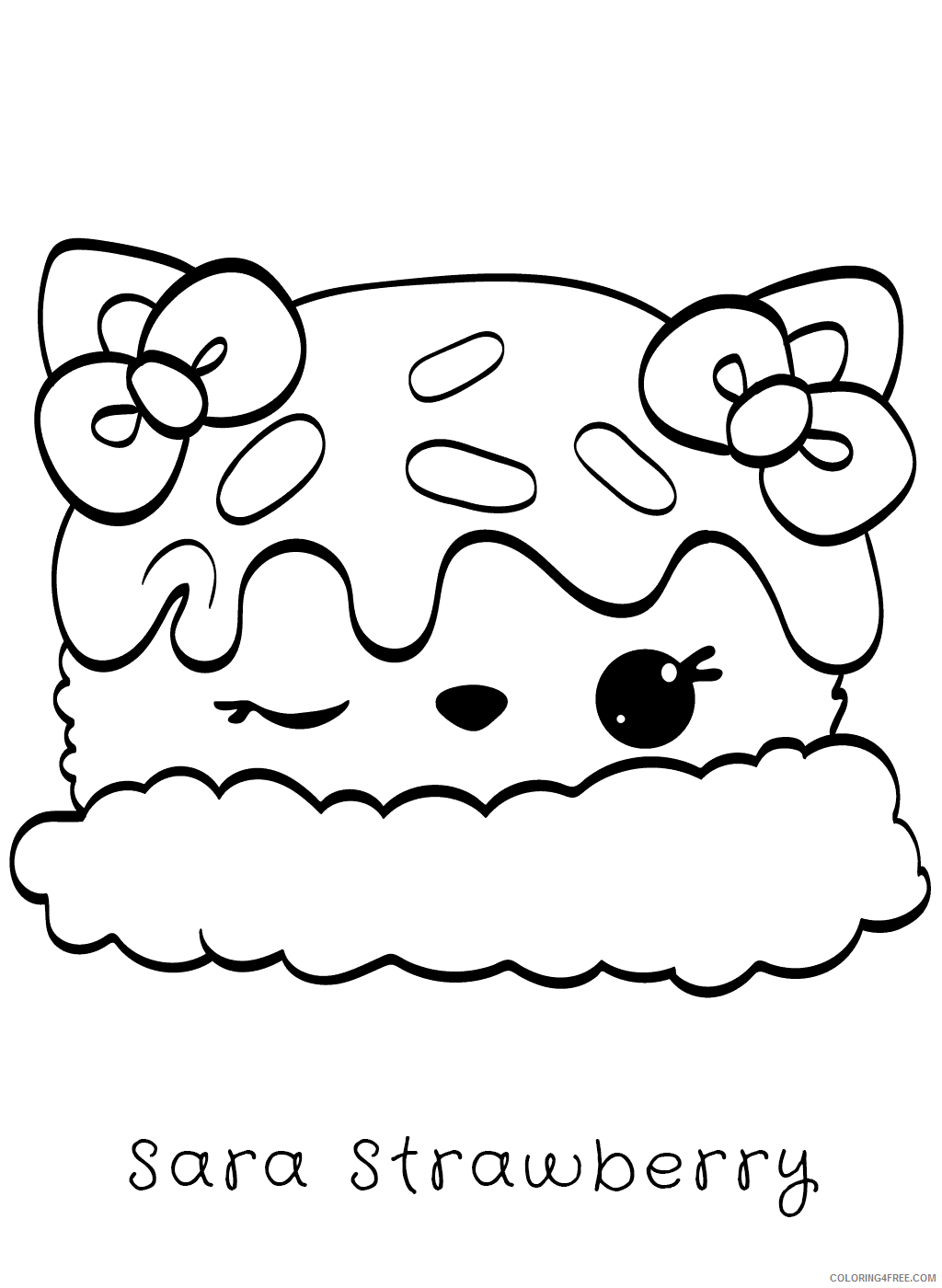 Strawberry Coloring Pages Fruits Food Sara Strawberry Num Noms Printable 2021 Coloring4free