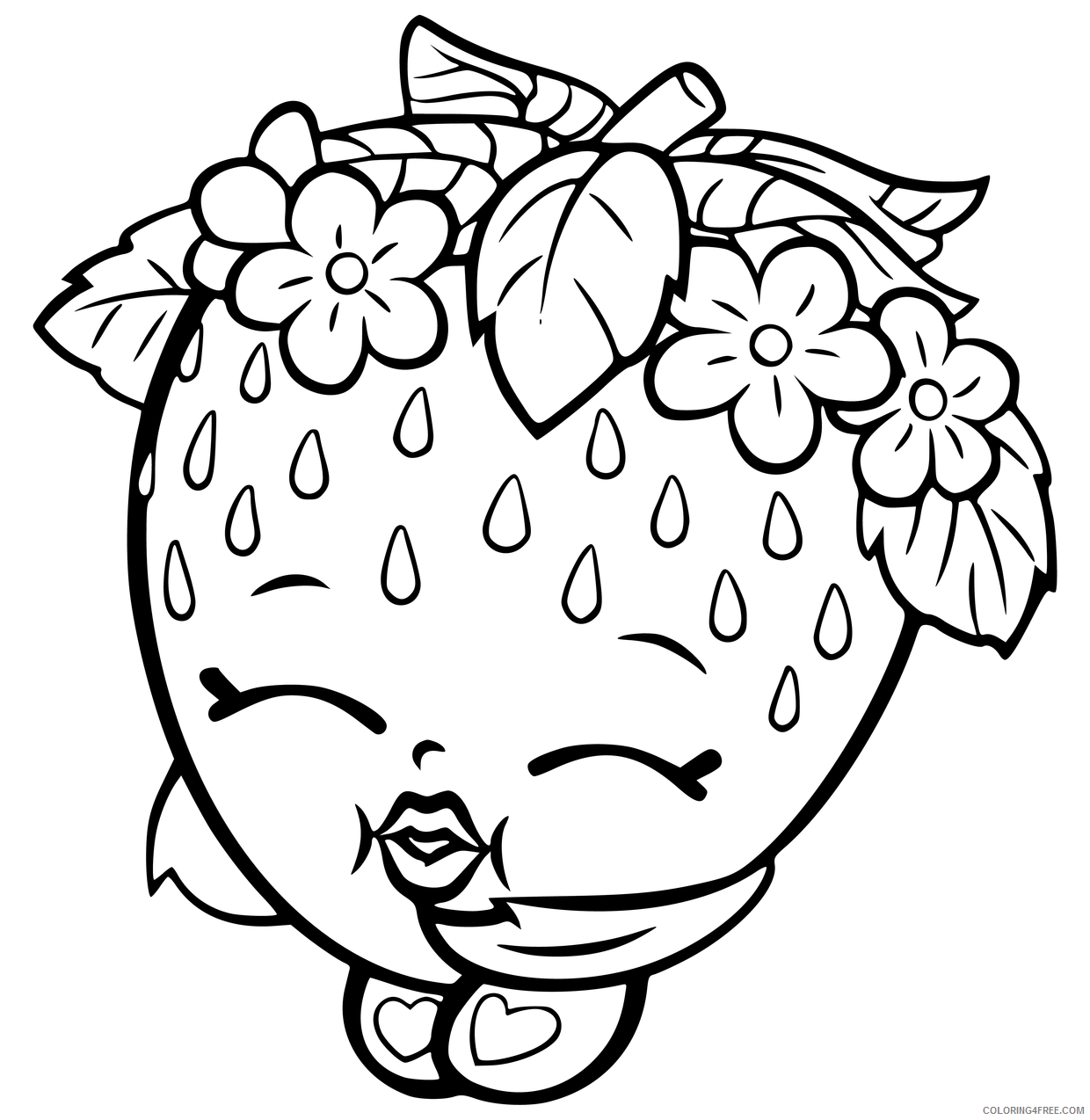 Strawberry Coloring Pages Fruits Food Strawberry Shoppies Printable 2021 423 Coloring4free