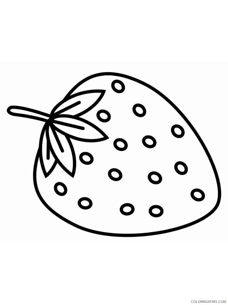 Strawberry Coloring Pages Fruits Food Strawberry berries 12 Printable 2021 411 Coloring4free
