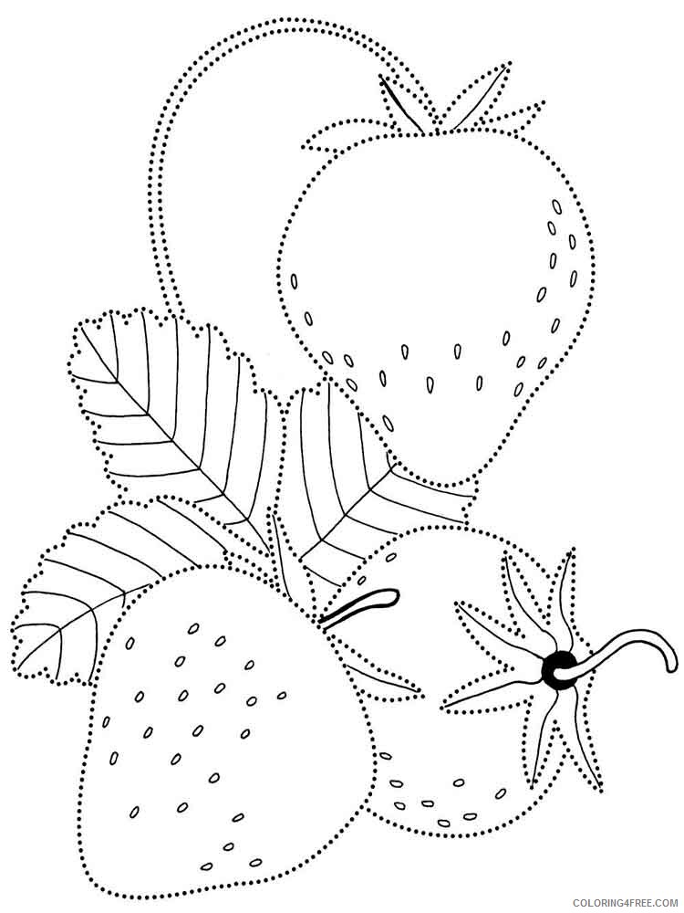 Strawberry Coloring Pages Fruits Food Strawberry berries 2 Printable 2021 414 Coloring4free