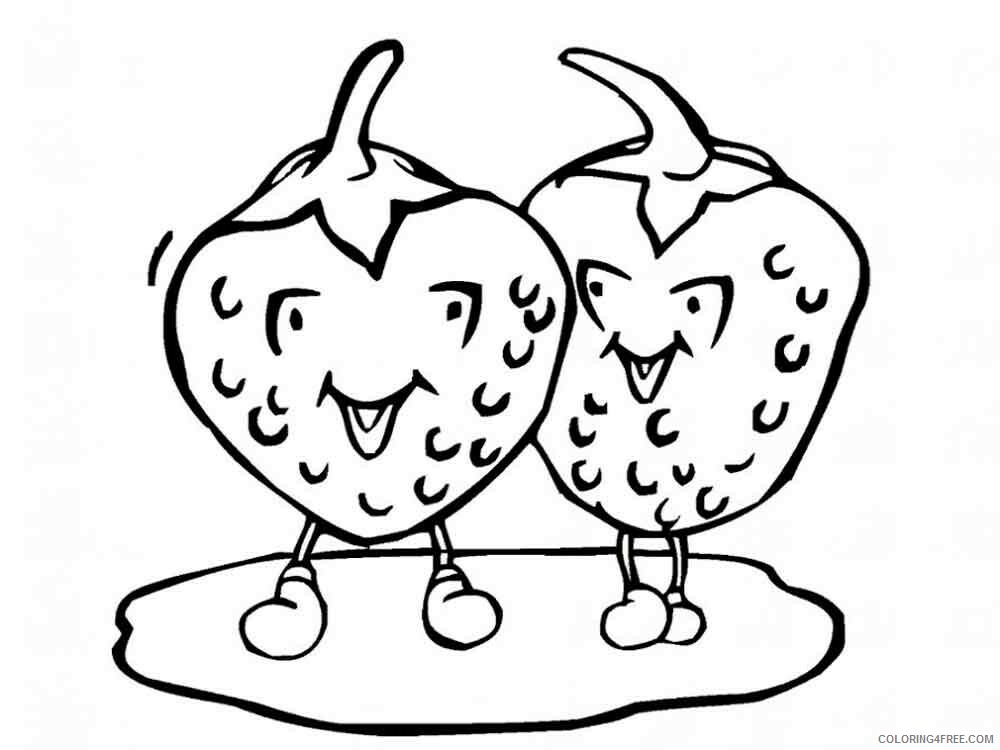 Strawberry Coloring Pages Fruits Food Strawberry berries 4 Printable 2021 416 Coloring4free