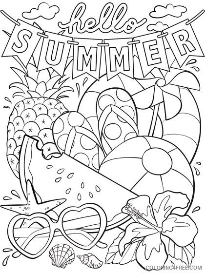 Summer Coloring Pages Nature 1559547649_hello summer a4 Printable 2021 623 Coloring4free