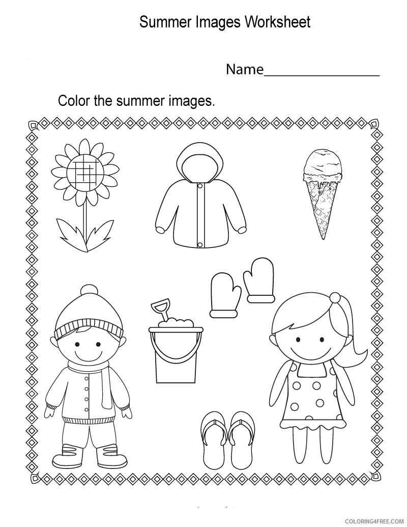 Summer Coloring Pages Nature Color Only Summer Worksheet Printable 2021 632 Coloring4free