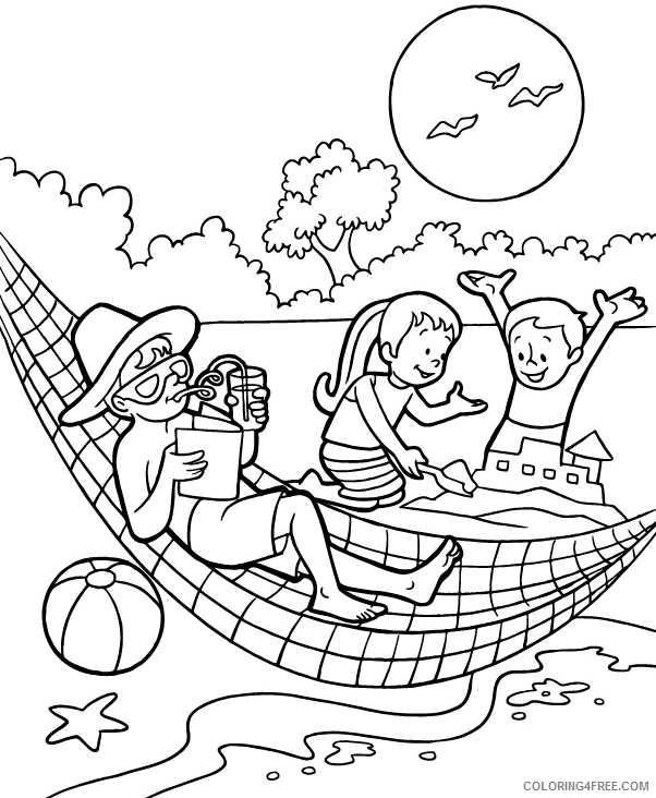 Summer Coloring Pages Nature Fun in Summer Printable 2021 640 Coloring4free
