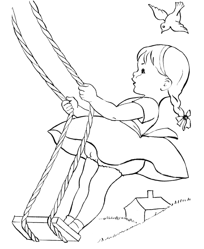 Summer Coloring Pages Nature Swinging in Summer Printable 2021 720 Coloring4free