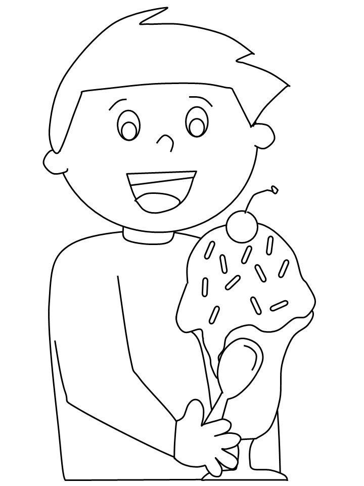 Summer Coloring Pages Nature sundae boy Printable 2021 718 Coloring4free