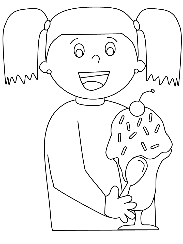 Summer Coloring Pages Nature sundae girl Printable 2021 719 Coloring4free