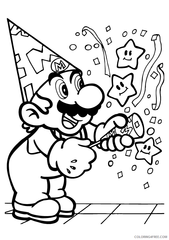 Super Mario Coloring Pages Games Celebrate Super Mario Printable 2021 1151 Coloring4free