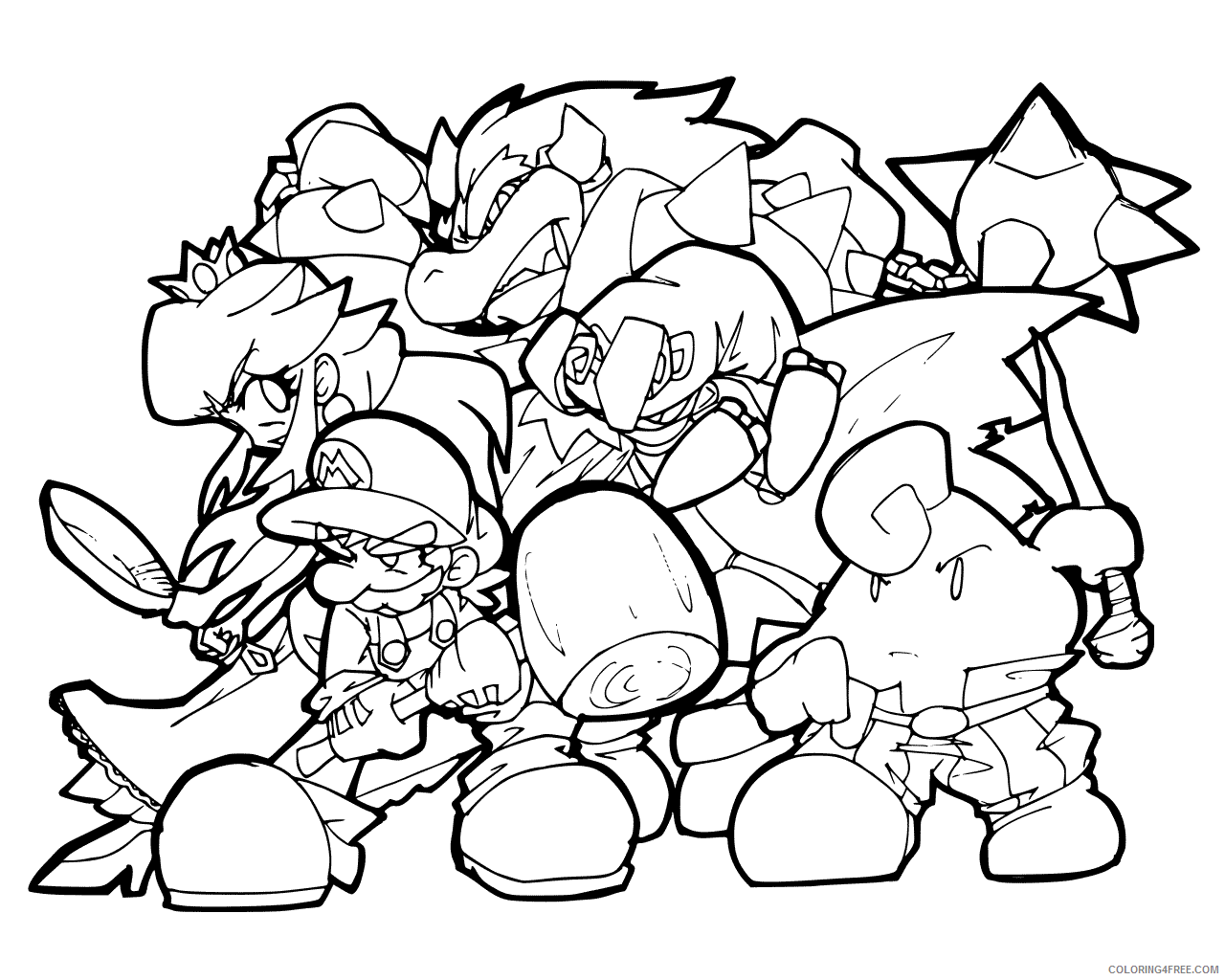 Super Mario Coloring Pages Games Mario Characters Printable 2021 1180 Coloring4free