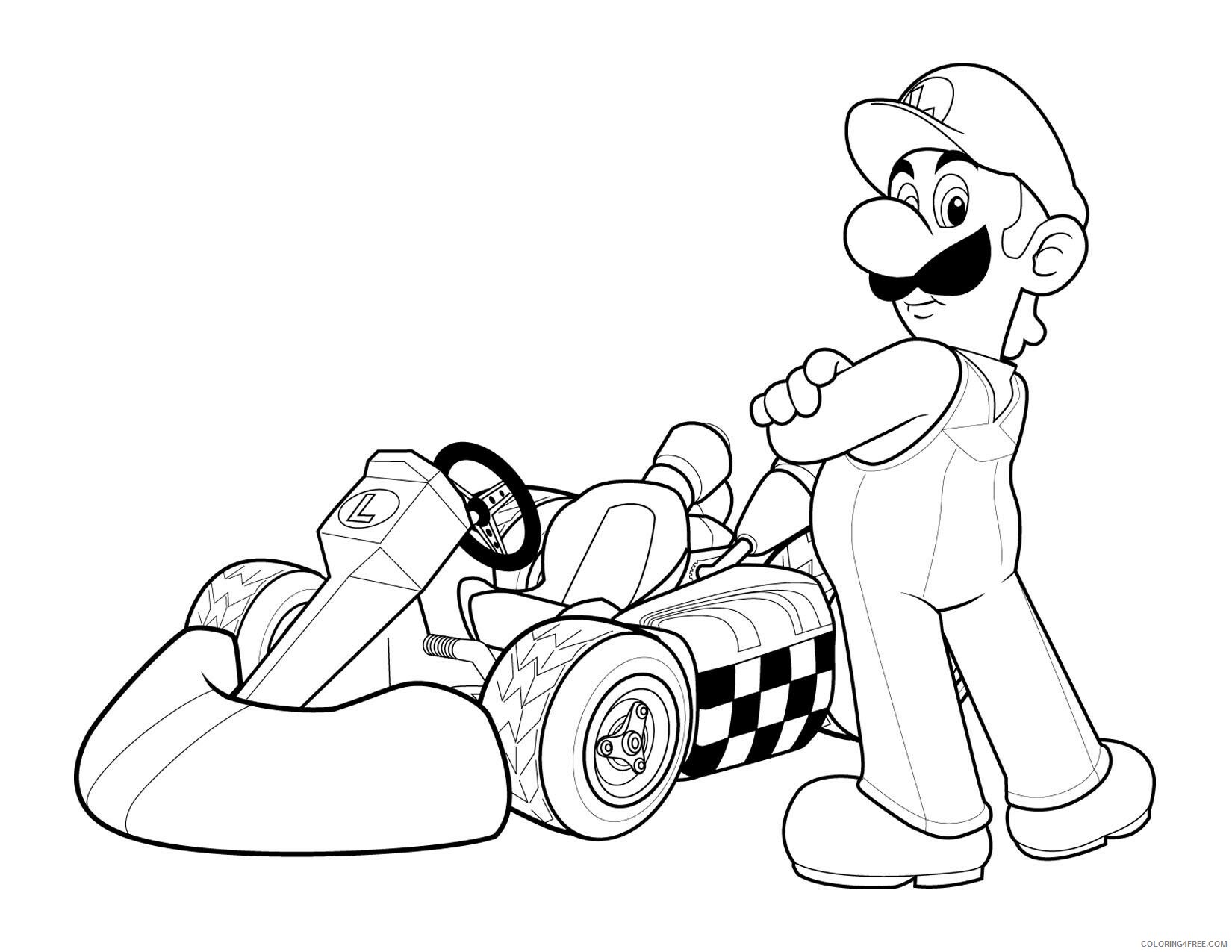 Super Mario Coloring Pages Games Mario Kart Printable 2021 1200 Coloring4free