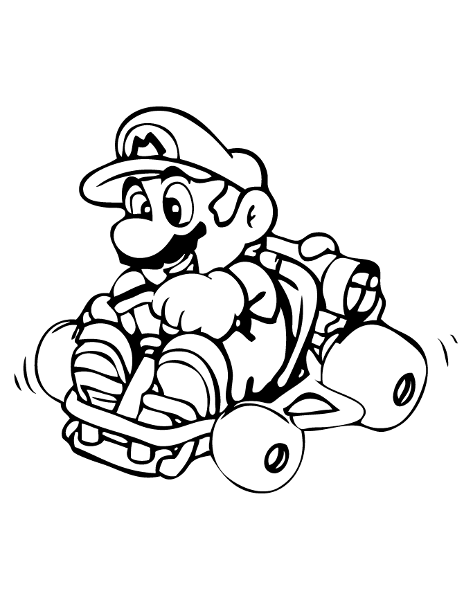 Super Mario Coloring Pages Games Mario Kart Printable 2021 1205 Coloring4free