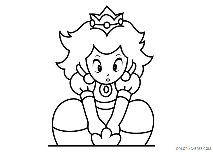 Super Mario Coloring Pages Games Mario Princess Printable 2021 1206 Coloring4free