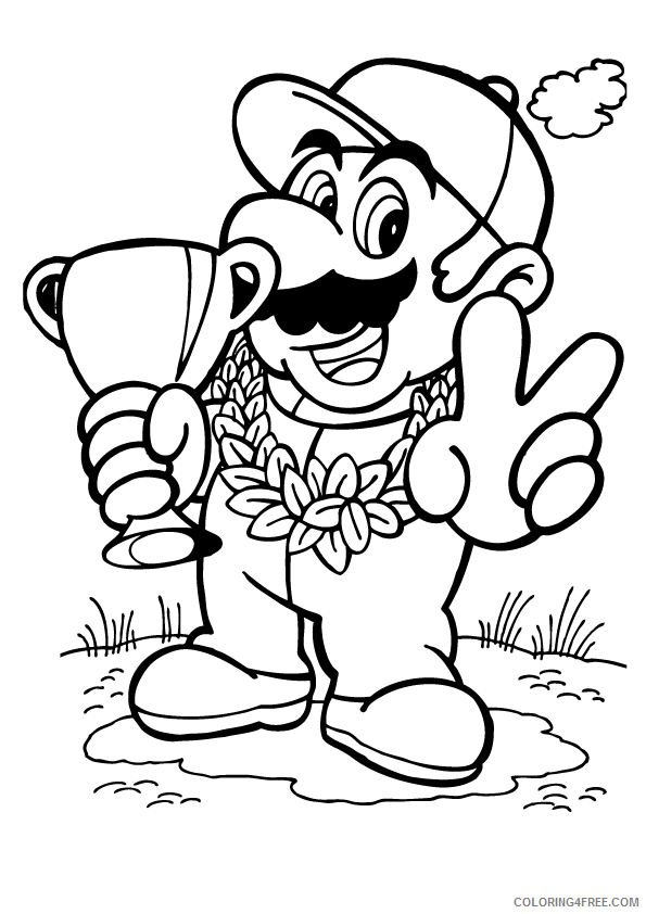 Super Mario Coloring Pages Games Mario Wins Super Mario Printable 2021 1210 Coloring4free