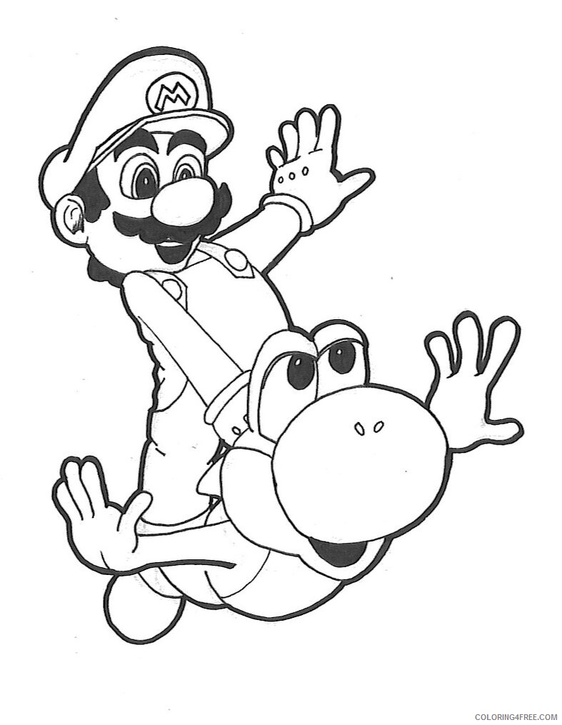 Super Mario Coloring Pages Games Mario and Yoshi To Print Printable 2021 1170 Coloring4free