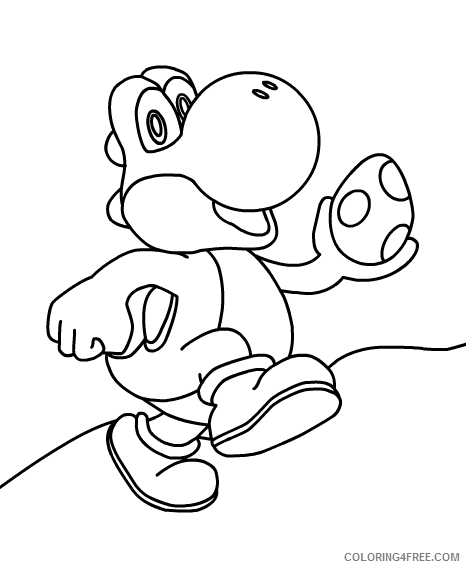 Super Mario Coloring Pages Games Yoshi and egg Super Mario Printable 2021 1256 Coloring4free