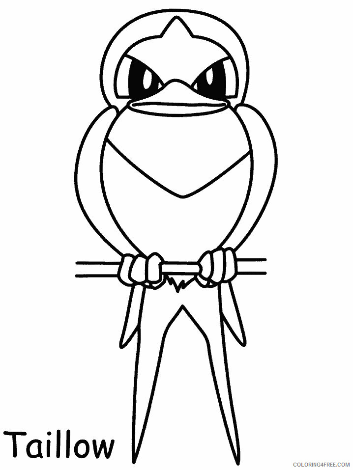 Taillow Pokemon Characters Printable Coloring Pages 105 2021 091 Coloring4free