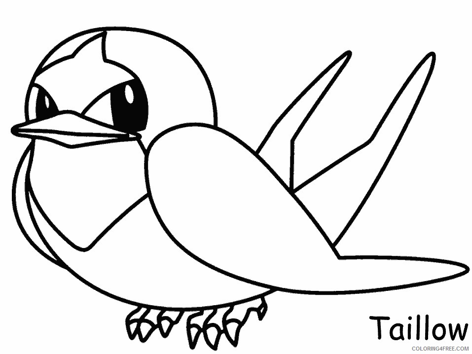 Taillow Pokemon Characters Printable Coloring Pages 119 2021 092 Coloring4free