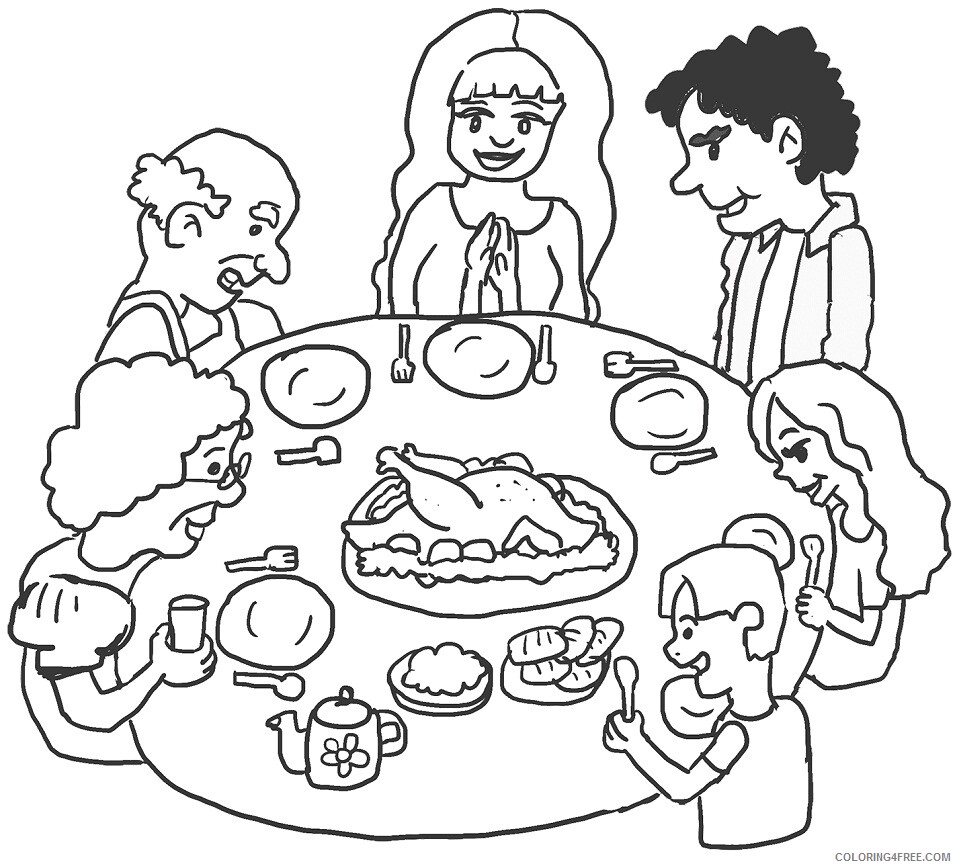 Thanksgiving Coloring Pages Holiday 1588061599_thanksgiving dinner Printable 2021 0906 Coloring4free
