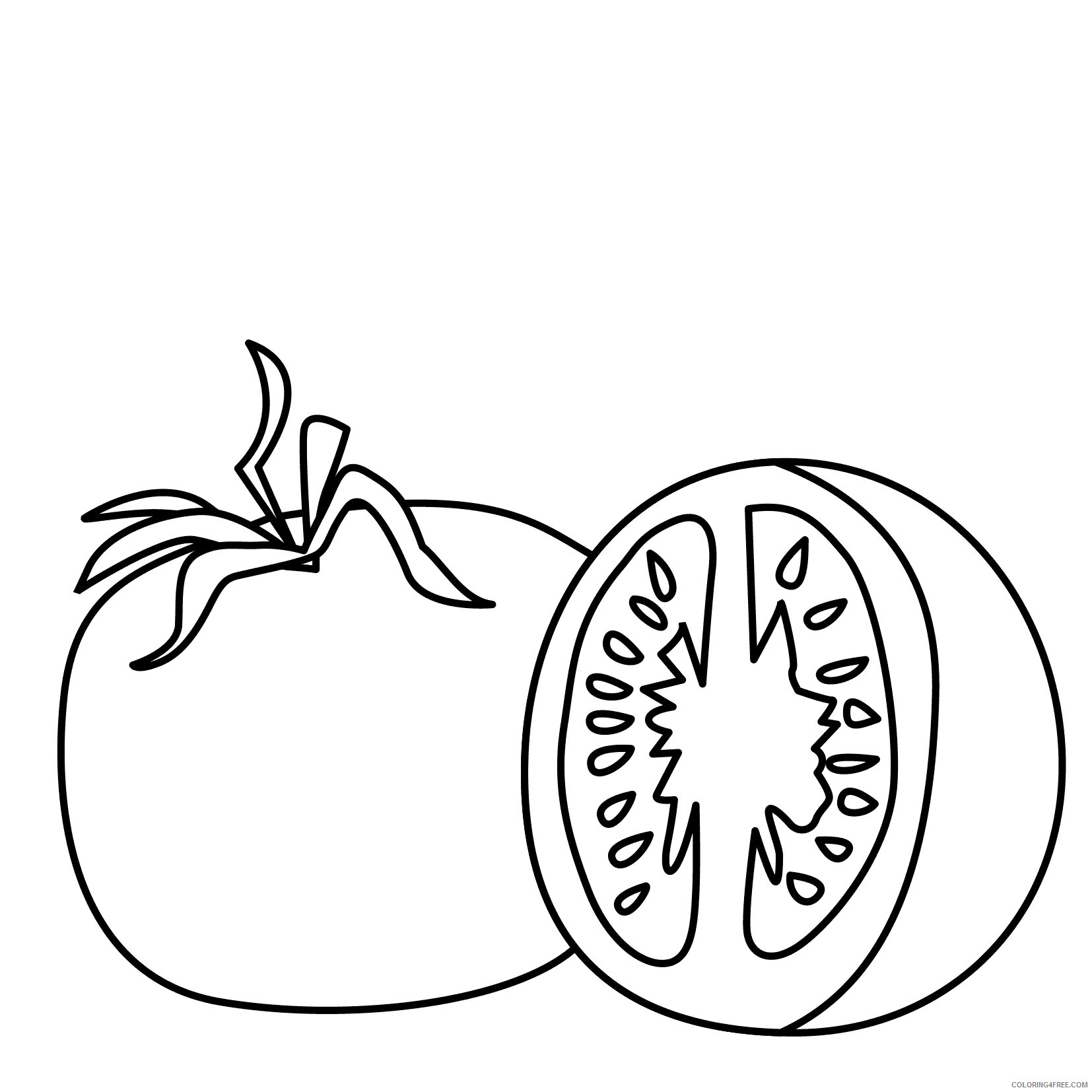 Tomato Coloring Pages Vegetables Food Tomato Printable 2021 762 Coloring4free