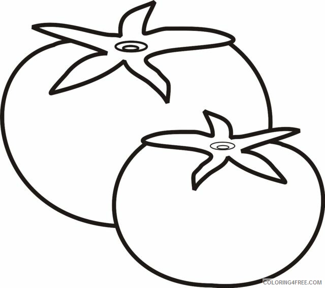 Tomato Coloring Pages Vegetables Food Tomatos Printable 2021 765 Coloring4free