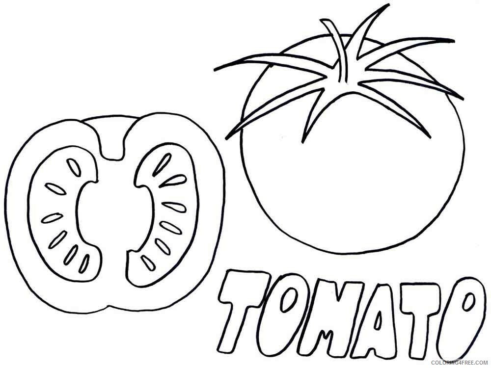 Tomato Coloring Pages Vegetables Food Vegetables Tomato 8 Printable 2021 768 Coloring4free