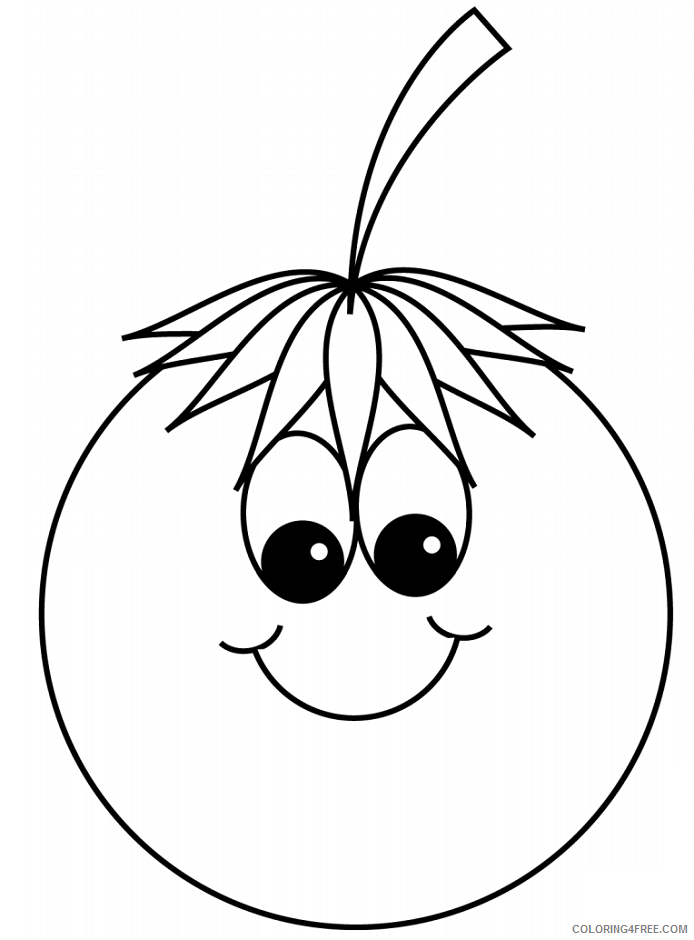 Tomato Coloring Pages Vegetables Food cartoon tomato smiling Printable 2021 753 Coloring4free