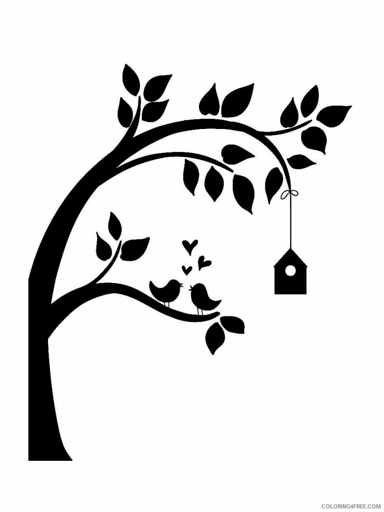 Tree Stencils Coloring Pages Tree Nature tree stencils 10 Printable 2021 706 Coloring4free