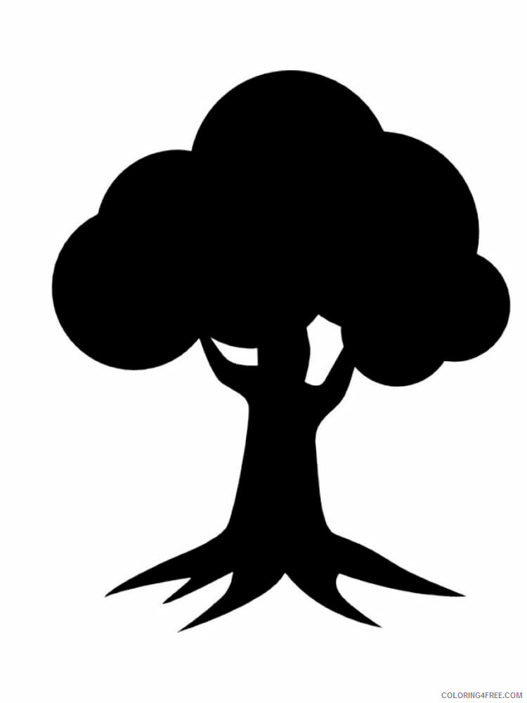 Tree Stencils Coloring Pages Tree Nature tree stencils 18 Printable 2021 712 Coloring4free