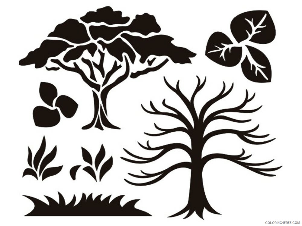 Tree Stencils Coloring Pages Tree Nature tree stencils 27 Printable 2021 716 Coloring4free