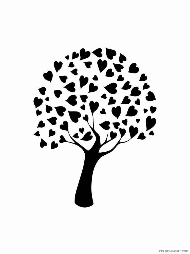 Tree Stencils Coloring Pages Tree Nature tree stencils 8 Printable 2021 719 Coloring4free