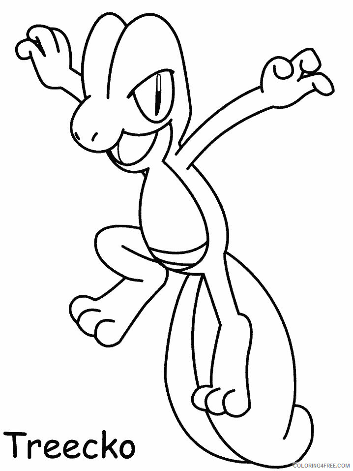 Treecko Pokemon Characters Printable Coloring Pages 100 2021 094 Coloring4free