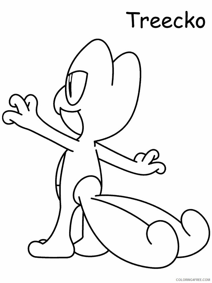 Treecko Pokemon Characters Printable Coloring Pages 101 2021 095 Coloring4free