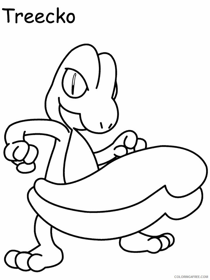 Treecko Pokemon Characters Printable Coloring Pages 107 2021 096 Coloring4free