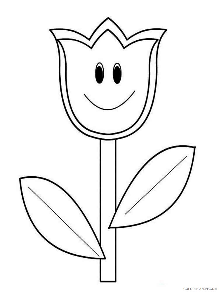 Tulips Coloring Pages Flowers Nature tulip flower 2 Printable 2021 503 Coloring4free
