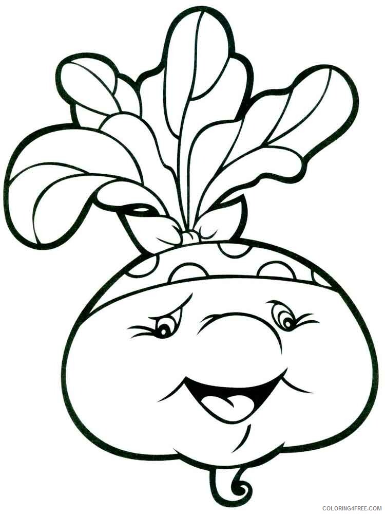Turnip Coloring Pages Vegetables Food Vegetables Turnip 3 Printable 2021 774 Coloring4free