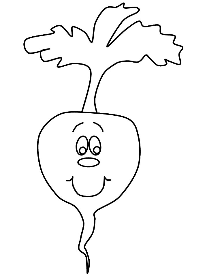 Turnip Coloring Pages Vegetables Food turnip face Printable 2021 771 Coloring4free