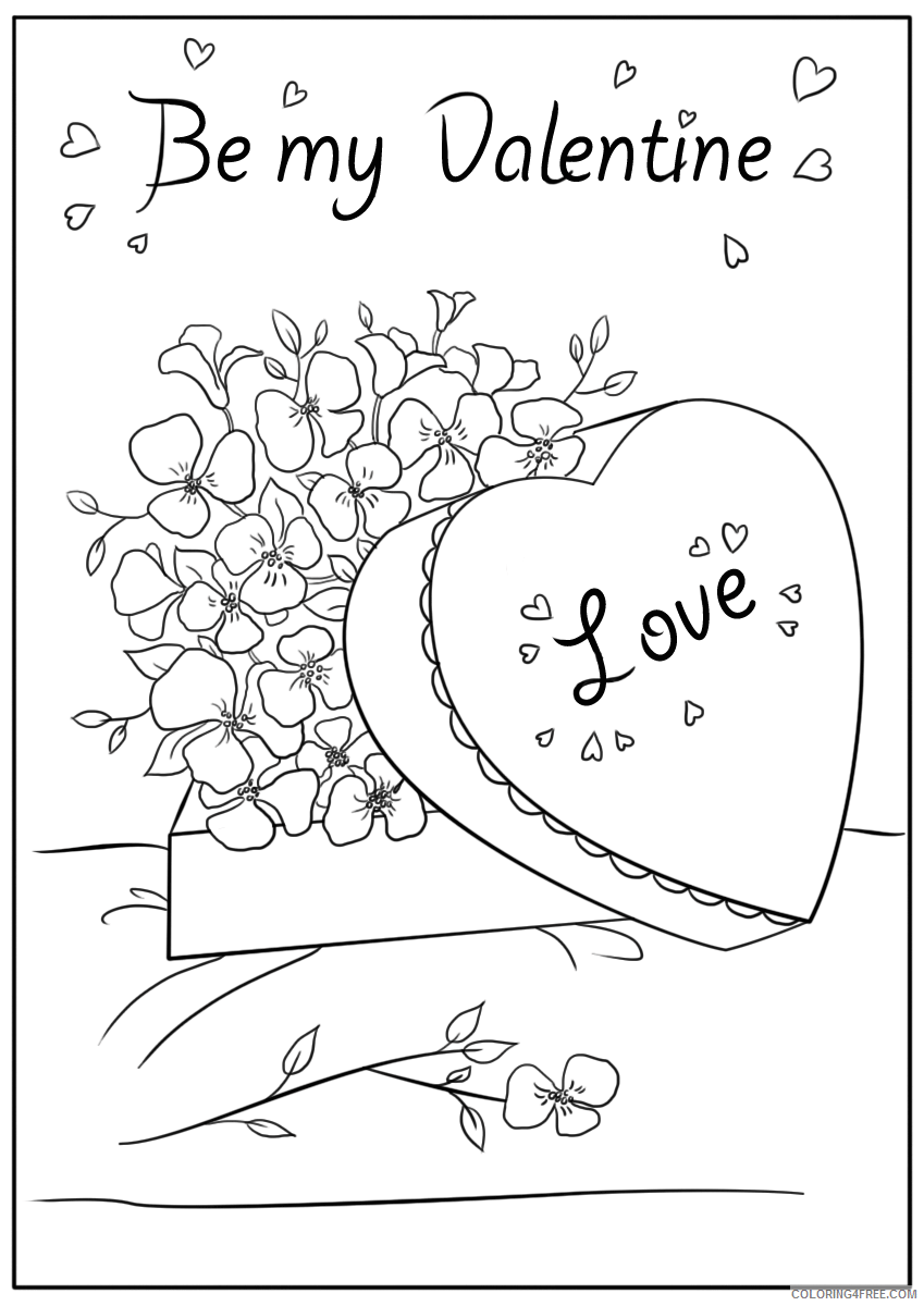 Valentines Day Coloring Pages Holiday Be My Valentine Card to Print Printable 2021 0951 Coloring4free