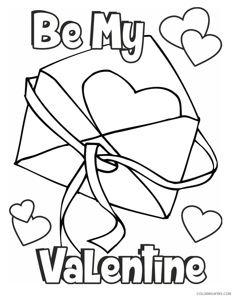 Valentines Day Coloring Pages Holiday Be My Valentine Day Card to Print Printable 2021 0953 Coloring4free
